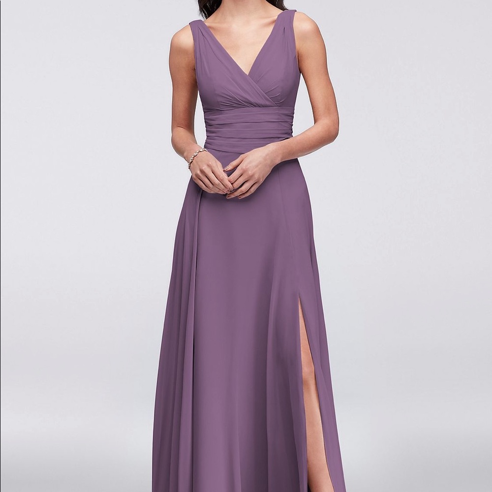 Surplice Tank Long Chiffon Dress
